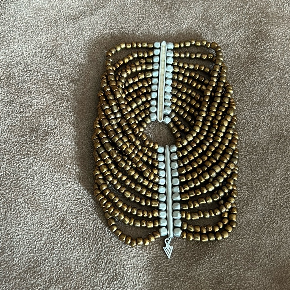 Silpada Sterling Silver and Bronze-colored Glass Bracelet